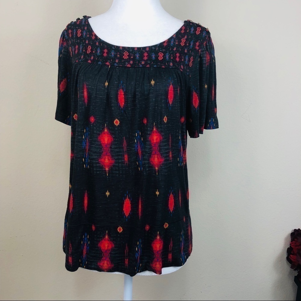 Lucky Brand  Aztec Print Pullover Top  XS